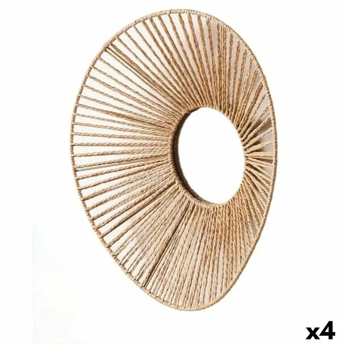 Wall mirror Gift Decor Natural Oval 43 x 13,5 x 38 cm (4 Units) - Декорация и Осветление<<<Дом