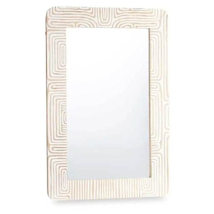 Wall mirror Gift Decor White Brown 90 x 60 x 2 cm Rectangular - Декорация и Осветление<<<Дом