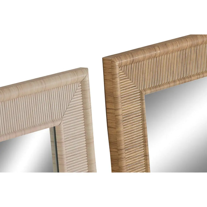 Wall mirror Home ESPRIT Brown Natural Scandi 93,5 X 2,5 X 134 cm (2 Units) - Декорация и Осветление<<<Дом