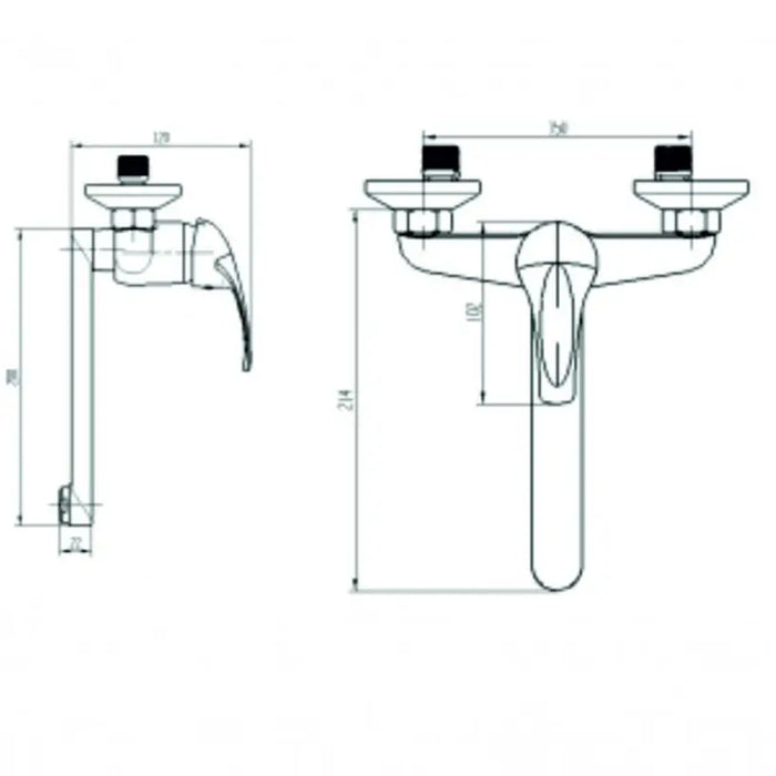 WALL MIXER FOR KITCHEN INTER CERAMIC ECO - Смесители за кухня<<<Кухня<<<Praktiker&&&Кухненски