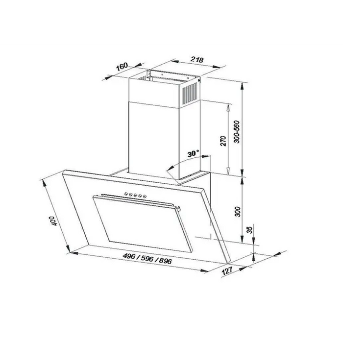 Wall-mounted canopy MAAN Vertical P 2 50 310 m3/h Satin - Cooker hoodsAGD-OKA<<<Home Appliance - ProductsAGD<<<ActionPL
