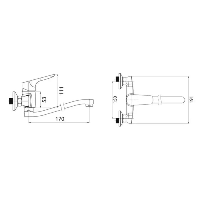 WALL-MOUNTED KITCHEN MIXER FORMA VITA CAPRI WALL-MOUNTED - Смесители за кухня<<<Кухня<<<Praktiker&&&Кухненски