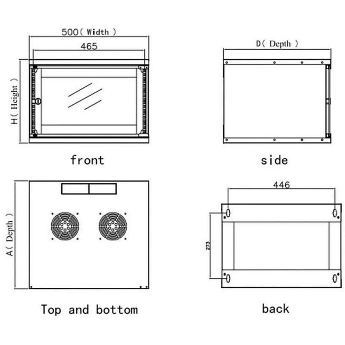 Wall-mounted Rack Cabinet Techly 023608 - Комуникационни Шкафове<<<Компютър Мрежи и компоненти<<<Компютри|