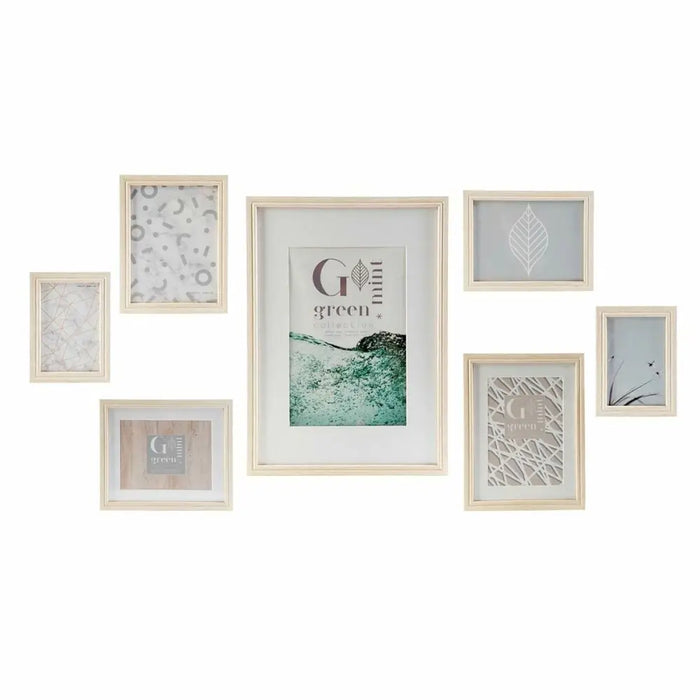 Wall photo frame DKD Home Decor 32,5 x 1,5 x 45 cm Crystal Natural Green MDF Wood Scandinavian - Декорация и