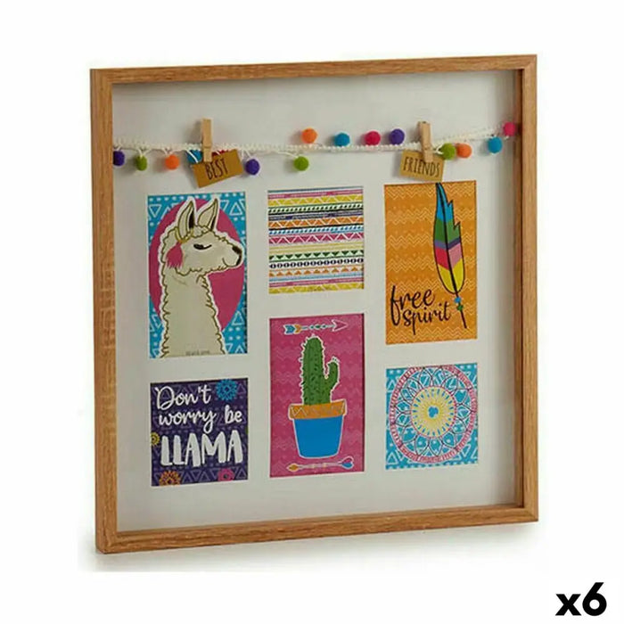 Wall photo frame Gift Decor Multicolour Wood Llama Tassels (6 Units) - Декорация и Осветление<<<Дом
