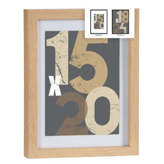 Wall photo frame Gift Decor Natural Glass MDF Wood 18 x 24 cm (6 Units) - Декорация и Осветление<<<Дом