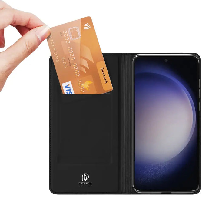 Wallet case with stand for Samsung Galaxy S23 FE Dux Ducis Skin Pro - black - Cell phone cases and covers<<<HurtelXML