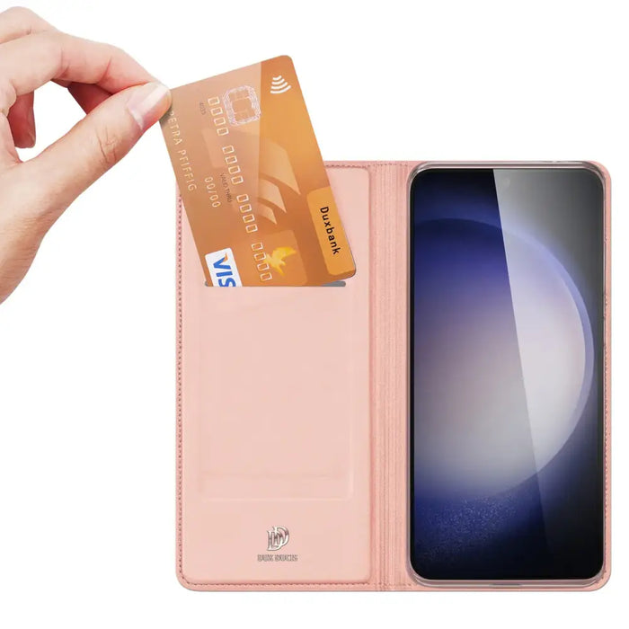 Wallet case with stand for Samsung Galaxy S23 FE Dux Ducis Skin Pro - pink - Cell phone cases and covers<<<HurtelXML