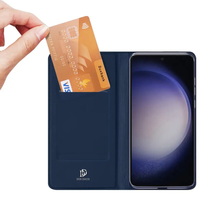 Wallet case with stand for Samsung Galaxy S23 FE Dux Ducis Skin Pro - blue - Cell phone cases and covers<<<HurtelXML