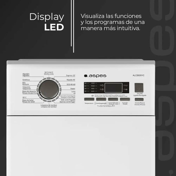 Washing machine Aspes ALCS6201C - Почистване Прахосмукачки И Гладене<<<Дом Градина<<<BigBuy&&&Сушилни ютии и