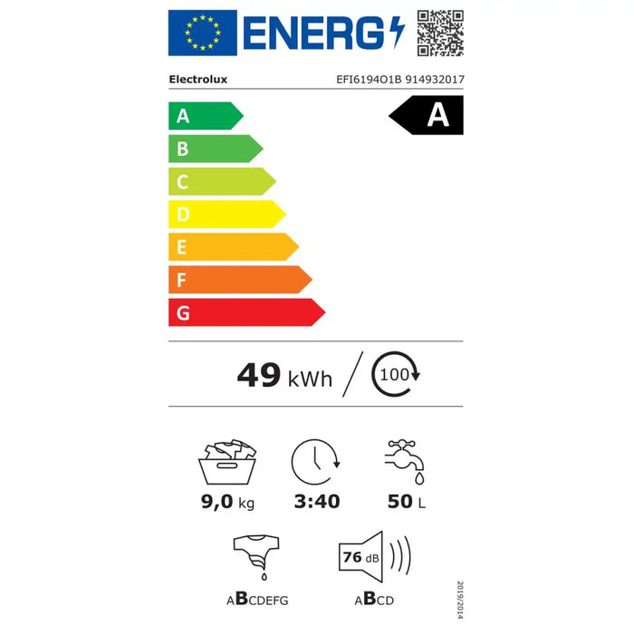 Washing machine Electrolux EFI6194O1B 1400 rpm 9 kg - Почистване Прахосмукачки И Гладене<<<Дом