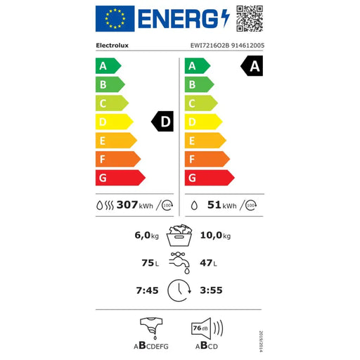 Washing machine Electrolux EWI7216O2B 1600 rpm 10 kg 6 Kg - Почистване Прахосмукачки И Гладене<<<Дом