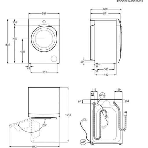 Washing machine with dryer ELECTROLUX EW7W4492E 9/5 kg SteamCare 1400 rpm. - Перални със сушилня<<<Перални<<<Едра бяла