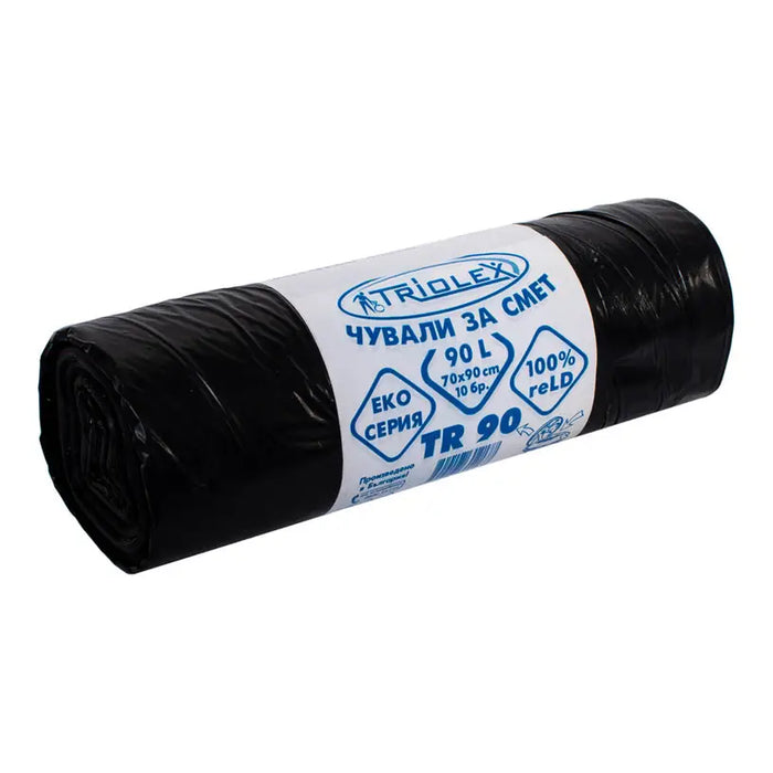 WASTE BAGS ROLL 90L 70 CM X 90 CM LDPE 10 PCS MEGAPORT - Кошове и торби за отпадъци<<<Домашни