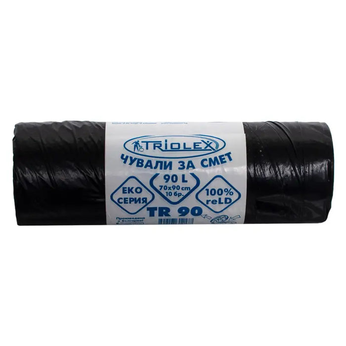 WASTE BAGS ROLL 90L 70 CM X 90 CM LDPE 10 PCS MEGAPORT - Кошове и торби за отпадъци<<<Домашни