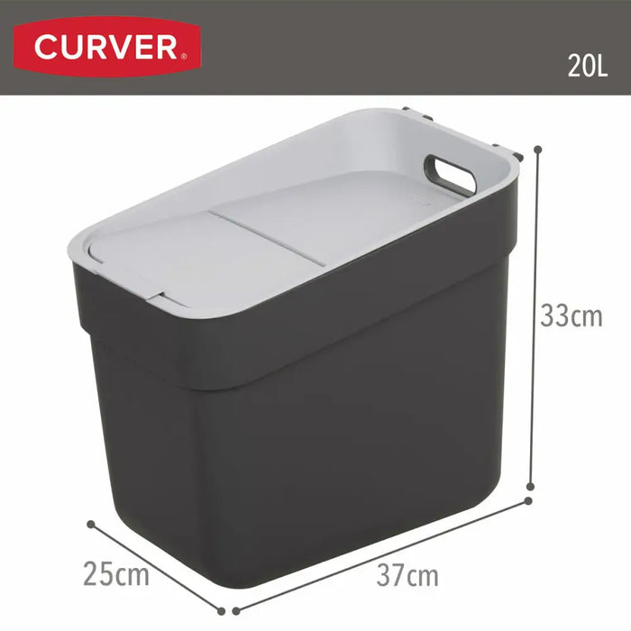 Waste bin Curver Grey Plastic 20 L (6 Units) - Почистване Прахосмукачки И Гладене<<<Дом Градина<<<BigBuy&&&Други