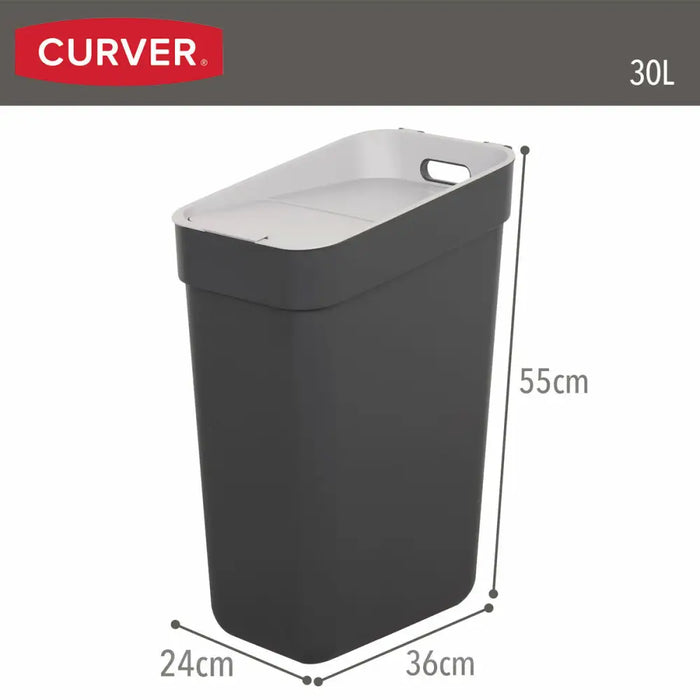 Waste bin Curver Grey Plastic 30 L (6 Units) - Почистване Прахосмукачки И Гладене<<<Дом Градина<<<BigBuy&&&Други