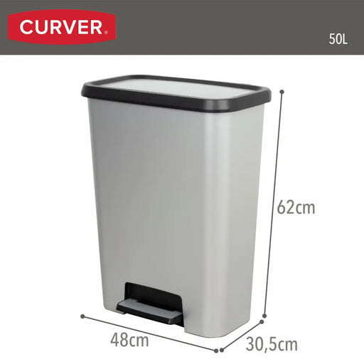 Waste bin Curver Grey Plastic 50 L (5 Units) - Почистване Прахосмукачки И Гладене<<<Дом Градина<<<BigBuy&&&Други