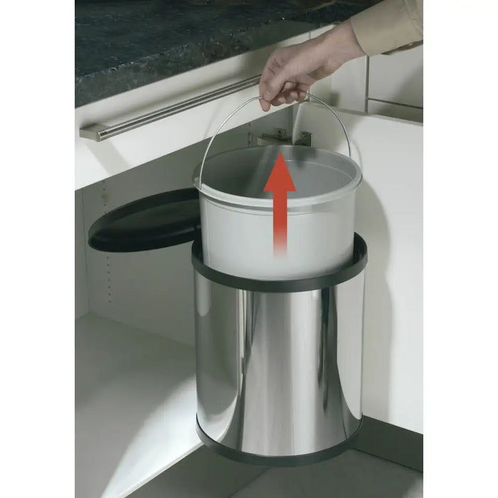 Waste bin Hailo Compact-Box Steel 15 L Black Grey Integrable - Почистване Прахосмукачки И Гладене<<<Дом