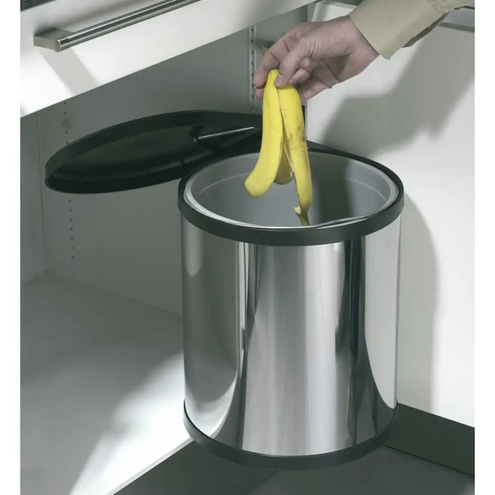 Waste bin Hailo Compact-Box Steel 15 L Black Grey Integrable - Почистване Прахосмукачки И Гладене<<<Дом