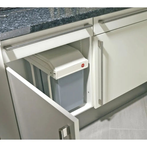 Waste bin Hailo Multi-Box duo L White Grey Cream Steel Plastic 2 drawers 14 L Integrable (2 Units) - Почистване