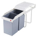 Waste bin Hailo Multi-Box duo L White Grey Cream Steel Plastic 2 drawers 14 L Integrable (2 Units) - Почистване