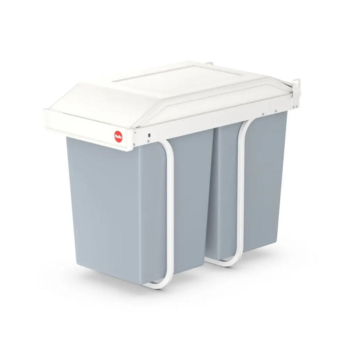 Waste bin Hailo Multi-Box duo L White Grey Cream Steel Plastic 2 drawers 14 L Integrable (2 Units) - Почистване