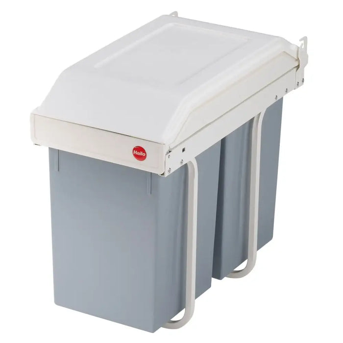 Waste bin Hailo Multi-Box duo L White Grey Cream Steel Plastic 2 drawers 14 L Integrable (2 Units) - Почистване