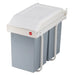 Waste bin Hailo Multi-Box duo L White Grey Cream Steel Plastic 2 drawers 14 L Integrable (2 Units) - Почистване
