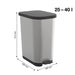 Waste bin Rotho Ribo Silver Silver Plastic 35 L - Други продукти за почистване<<<Почистване Прахосмукачки И