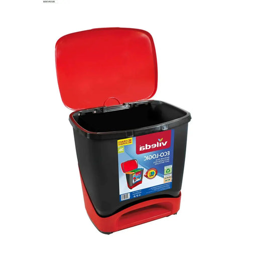 Waste bin Vileda ECO-LOGIC polypropylene 39 L Black Red Red/Black - Почистване Прахосмукачки И Гладене<<<Дом