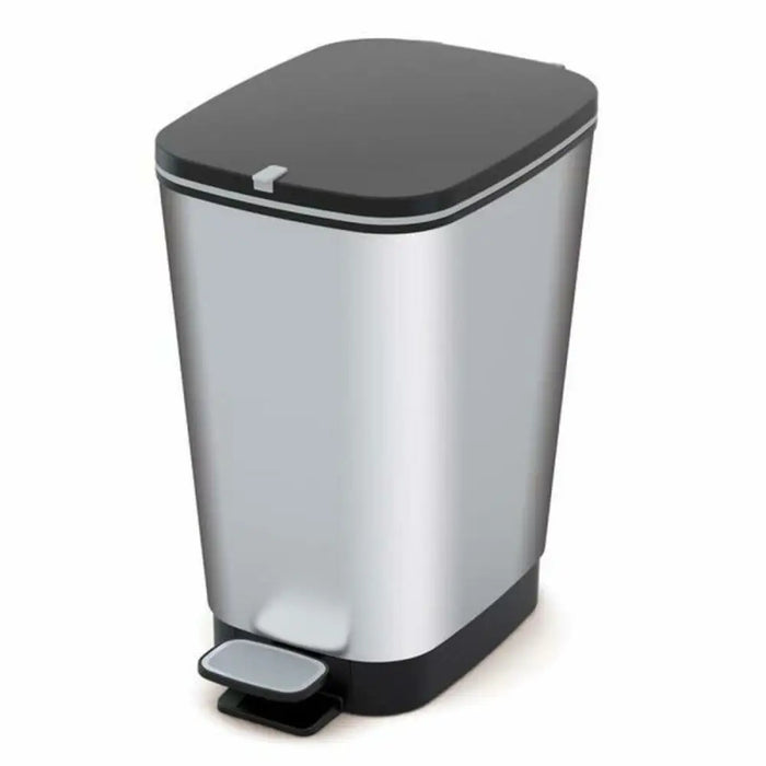 Waste bin with pedal Curver Chic Stainless steel 50 L Silver - Почистване Прахосмукачки И Гладене<<<Дом