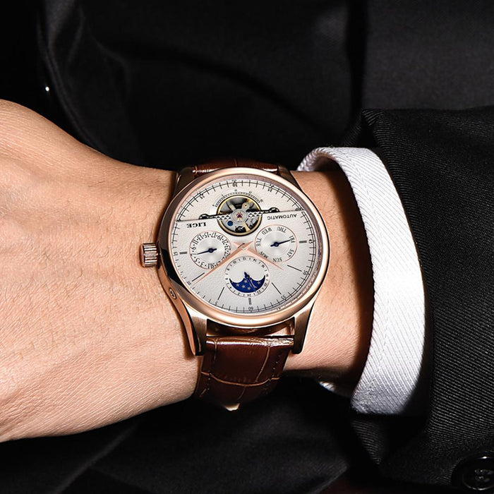 Waterproof male quartz watch LIGE 6826 moon phase - Men’s Watches
