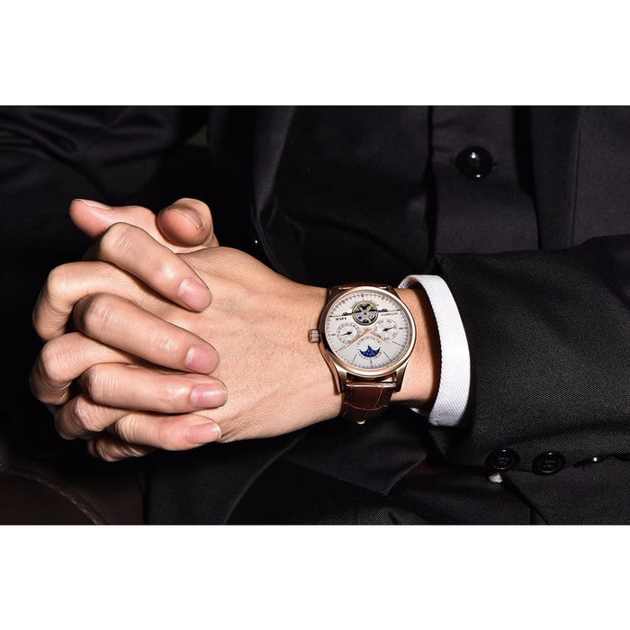 Waterproof male quartz watch LIGE 6826 moon phase - Men’s Watches