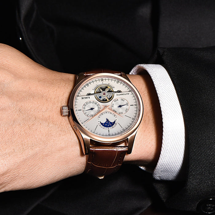 Waterproof male quartz watch LIGE 6826 moon phase - Men’s Watches