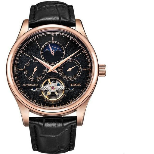 Waterproof male quartz watch LIGE 6826 moon phase - Men’s Watches