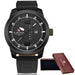 Waterproof male quartz watch NAVIFORCE 9063 - Black and white - Men’s Watches