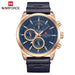 Waterproof male quartz watch NAVIFORCE 9148 - Pink gold-Blue - Men’s Watches