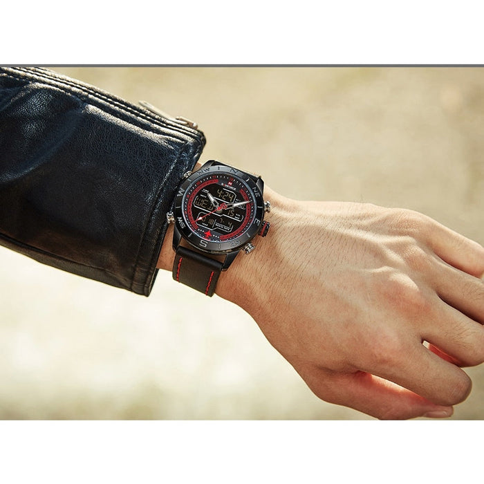 Waterproof male quartz watch with dual display NAVIFORCE 9144 - Men’s Watches