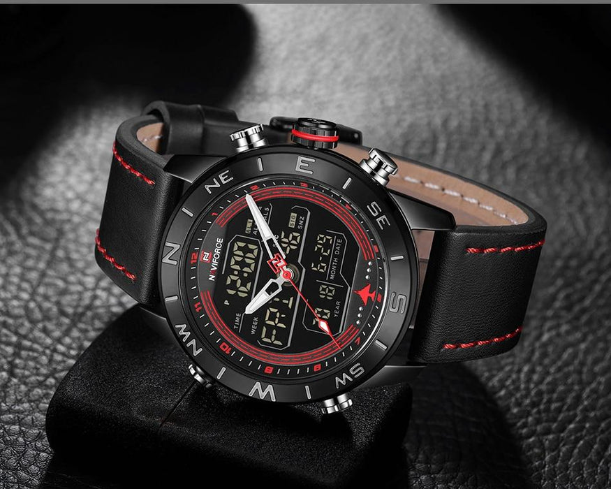 Waterproof male quartz watch with dual display NAVIFORCE 9144 - Men’s Watches