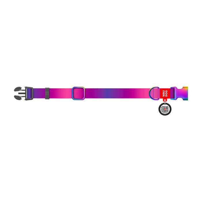 Waudog gradient nylon dog collar with QR code purple size XL - Walking and transportation<<<Pets<<<InnproXML