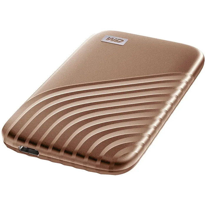 WD My Passport SSD 1TB Gold Cross Compatible USB 3.2 Gen-2 and USB-C 1050MB/s Read 1000MB/s Write PC Mac Compatiable