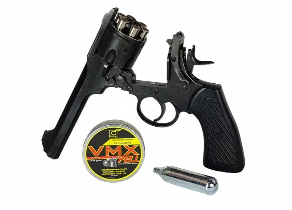 WEBLEY MKVI .455 Police cal.4.5 mm Diabolo cartridge 6-shot barrel 4’ CO2 Black Ekp to17J