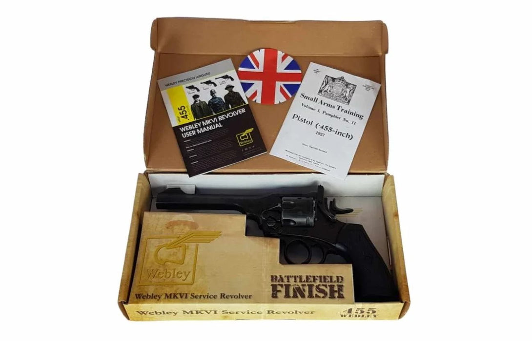 WEBLEY MKVI .455 Police cal.4.5 mm Diabolo cartridge 6-shot barrel 4’ CO2 Black Ekp to17J