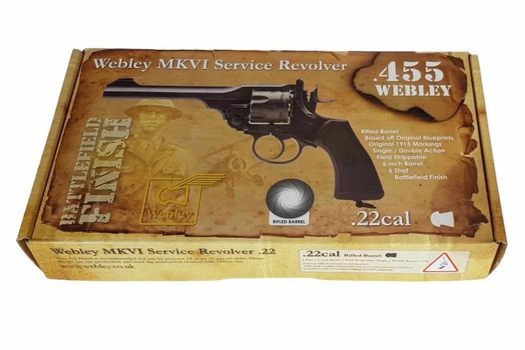 WEBLEY MKVI .455 Police cal.4.5 mm Diabolo cartridge 6-shot barrel 4’ CO2 Black Ekp to17J