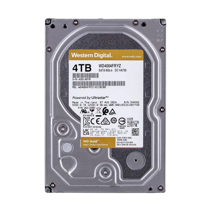 Western Digital Gold WD4004FRYZ internal hard drive 3.5’’ 4 TB Serial ATA III - Enterprise HDDsDET-HDD<<<Enterprise