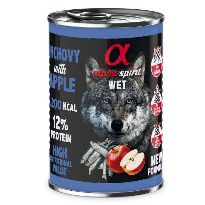 Wet food Alpha Spirit ALPHA SPIRIT WET Anchoas con manzana Fish 400 g - Хранене на домашни любимци<<<Домашни