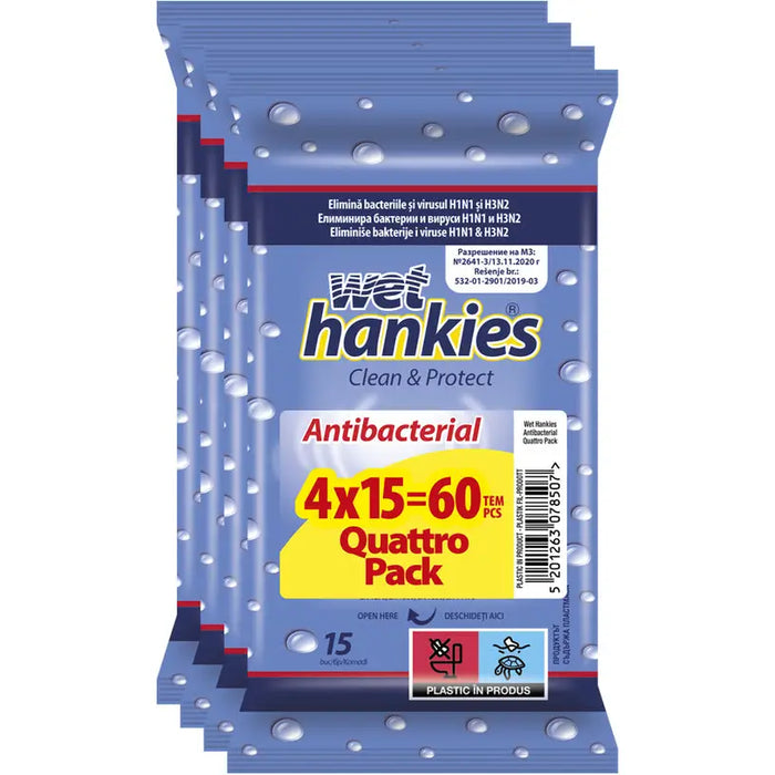 WET HANKIES CLEAN 15 BR 2 + 2 - Домакински продукти<<<Домашни потреби<<<Кухня<<<Praktiker