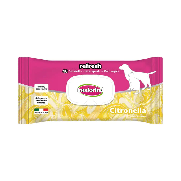 Wet Wipes for Pets Inodorina REFRESH Citronela - Домашни Животни<<<Дом Градина<<<BigBuy&&&Здраве и хигиена<<<Домашни