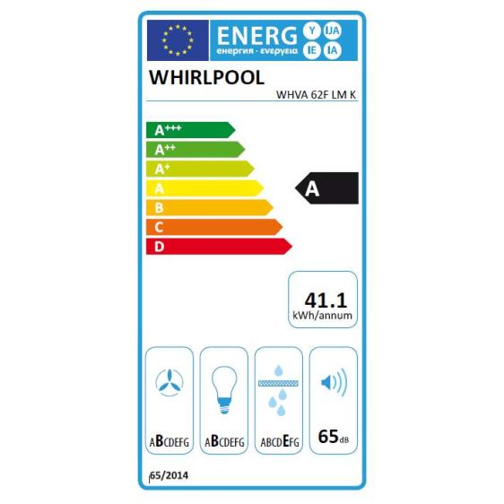 Whirlpool WHVA 62F LM K cooker hood - Стандартни абсорбатори<<<Абсорбатори<<<Едра бяла